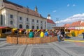 SIBIU, ROMANIA - 30 MARCH 2018: The opening of the Sibiu Easter Fair in Transylvania region, Romania