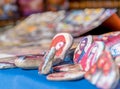 SIBIU, ROMANIA - 30 MARCH 2018: Painted icons at the opening of the Sibiu Easter Fair in Transylvania region, Romania