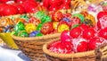 SIBIU, ROMANIA - 30 MARCH 2018: Traditional Easter eggs at the opening of the Sibiu Easter Fair in Transylvania region