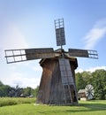 SIBIU, Romania - traditional windmills from Romania, at the ASTRA Ethnographic Museum