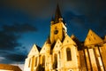 Sibiu Saint Mary Lutheran Cathedral At Twilight, Romania Royalty Free Stock Photo