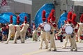 Sibley Marching Band Performs at Mendota Parade Royalty Free Stock Photo