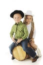 Sibling Cowpokes Royalty Free Stock Photo