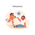 Sibling Rivalry concept. Flat vector illustration. Royalty Free Stock Photo