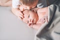 Siblings bonding. A boy and his little new born brother. Child and newborn baby at home. Concept of family with kids Royalty Free Stock Photo