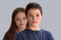Portraits of siblings in the age of teenagers Royalty Free Stock Photo