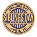 Siblings Day stamp Royalty Free Stock Photo