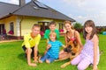 Siblings with dog Royalty Free Stock Photo