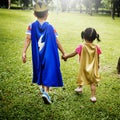 Siblings Dressup Playtime Park Concept Royalty Free Stock Photo