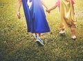 Siblings Dressup Playtime Park Concept Royalty Free Stock Photo