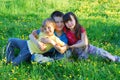 Siblings in a meadow Royalty Free Stock Photo