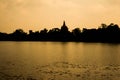 Sibsagar Lake, Admire the Lovely Architecture in Sibsagar. lotus leaf Royalty Free Stock Photo