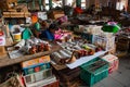 Chicken wrapped with old newspaper on market display at Sibu Central Market. Sibu Sarawak Malaysia Royalty Free Stock Photo