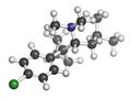 Sibutramine obesity drug molecule.