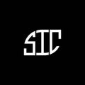 SIC letter logo design on black background. SIC creative initials letter logo concept. SIC letter design Royalty Free Stock Photo