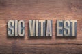 Sic vita est wood Royalty Free Stock Photo