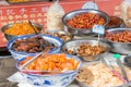 Foods at Zhaohua Ancient Town. a famous historic site in Guangyuan, Sichuan, China.