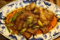 Sichuan cuisine (Chinese cuisine): twice-cooked pork Royalty Free Stock Photo