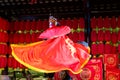 Sichuan opera mask changing - bian lian - performer in a Chinese teahouse