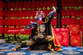 Sichuan opera mask changing - bian lian - performer in a Chinese teahouse