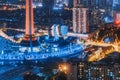 Sichuan TV tower and 339 building aerial view Royalty Free Stock Photo