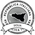 sicilia map label. Vector illustration decorative design Royalty Free Stock Photo