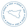 Sicilia map sticker.