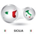sicilia map. Vector illustration decorative design Royalty Free Stock Photo
