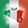 Sicilia map. Vector illustration decorative design Royalty Free Stock Photo