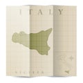 Sicilia paper map. Vector illustration decorative design Royalty Free Stock Photo