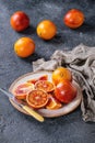 Sicilian Blood oranges fruits Royalty Free Stock Photo