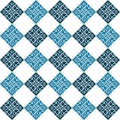 Sicilian Blue Ceramic tile pattern, repeating texture print, background. Vector illustration Royalty Free Stock Photo