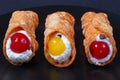 Sicilian Cannoli filling with ricotta cheese Royalty Free Stock Photo