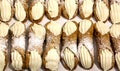 Sicilian cannoli with sweet custard for sale in bakery Royalty Free Stock Photo