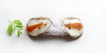 Sicilian Cannolo with ricotta cheese filling. Royalty Free Stock Photo