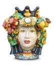 Sicilian ceramic head isolated Royalty Free Stock Photo