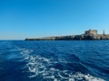 sicilian cliffs by sea Royalty Free Stock Photo