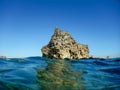 sicilian cliffs by sea Royalty Free Stock Photo