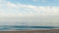 Sicilian coastline With Slow Waves Of Sea crashing On The Shore Royalty Free Stock Photo