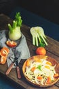 Sicilian italian salad with fennel and tangerine