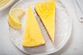 Sicilian lemon ricotta cheesecake slices Royalty Free Stock Photo