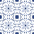 Sicilian Majolica Vintage Blue mediterranean tile Azulejo tile pattern, Portuguese Spanish Italian traditional