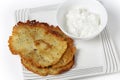 Sicilian panella and yoghurt Royalty Free Stock Photo