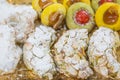 Sicilian pastry on rectangular tray