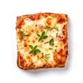 Sicilian pizza on white background. Royalty Free Stock Photo