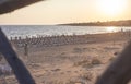 Sicilian resort beach at sunset  4 Royalty Free Stock Photo