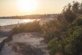 Sicilian resort beach at sunset #3 Royalty Free Stock Photo