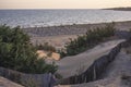 Sicilian resort beach at sunset #2 Royalty Free Stock Photo