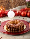 Sicilian sweet with dried figs and pastry on the Christmas table