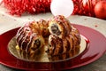 Sicilian sweet with dried figs and pastry on the Christmas table